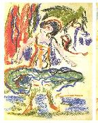 Ernst Ludwig Kirchner Female cabaret dancer oil painting